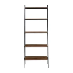 72" Open Storage Ladder Bookshelf - Saracina Home Dark Walnut -My Book Perch Sales Store unnamed file 2147