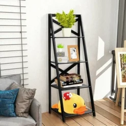 Costway 4-Tier Ladder Shelf Bookshelf Bookcase Storage Display Leaning Home Office Decor -My Book Perch Sales Store unnamed file 2150
