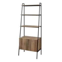 72" Open Shelf and Closed Storage Cabinet Ladder Bookcase - Saracina Home Dark Walnut -My Book Perch Sales Store unnamed file 2180