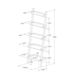 72" Carson Leaning Bookcase White - Threshold™