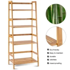 Costway Multifunctional 4 Shelf Bamboo Bookcase Ladder Plant Flower Stand Rack Storage -My Book Perch Sales Store unnamed file 2197