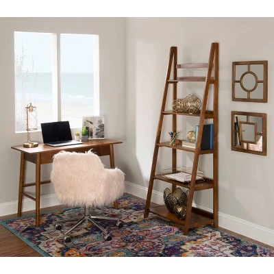 72" Charlotte Bookshelf Brown - Linon 9 72" Charlotte Bookshelf Brown - Linon - Image 7