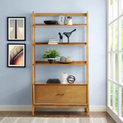 70" Landon Large Bookcase - Crosley Brown