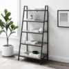 56" Metal and Wood Tiered Ladder Bookcase - Saracina Home Dark Walnut -My Book Perch Sales Store unnamed file 2280