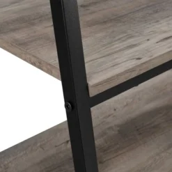 56" Metal and Wood Tiered Ladder Bookcase - Saracina Home Dark Walnut -My Book Perch Sales Store unnamed file 2285