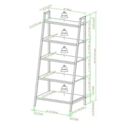 56" Metal and Wood Tiered Ladder Bookcase - Saracina Home Dark Walnut -My Book Perch Sales Store unnamed file 2286