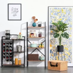 HomCom 4-Tier Vintage Look Ladder Book Shelf