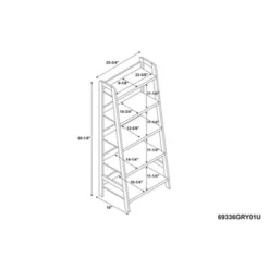 60.13" 5 Shelf Bookshelf Gray - Linon -My Book Perch Sales Store unnamed file 2310