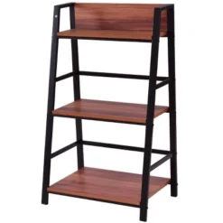 Costway 3 Tier Ladder Storage Book Shelf Wall Bookcase Bundle Modern Floor Decor -My Book Perch Sales Store unnamed file 2333