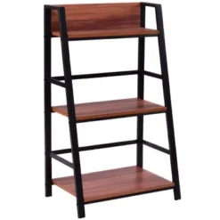 Costway 3 Tier Ladder Storage Book Shelf Wall Bookcase Bundle Modern Floor Decor -My Book Perch Sales Store unnamed file 2334