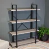 Sunnydaze Decor Sunnydaze 4 Shelf Industrial Style Freestanding Etagere Bookshelf with Wood Veneer Shelves - Oak Gray Veneer