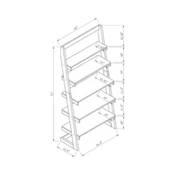 70.75" Prosima Leaning Bookcase White/Weathered White - miBasics -My Book Perch Sales Store unnamed file 2391