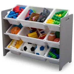 Delta Children MySize 9 Bin Plastic Toy Organizer - Gray with White Bins -My Book Perch Sales Store unnamed file 24