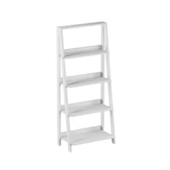 Hastings Home 4-Tier Ladder Bookshelf Freestanding Wooden Bookcase, White -My Book Perch Sales Store unnamed file 2404
