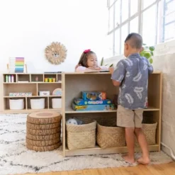 ECR4Kids Birch Book Display Stand with Storage, Wood Shelf Organizer, 5 Shelves & 2 Compartments -My Book Perch Sales Store unnamed file 2475