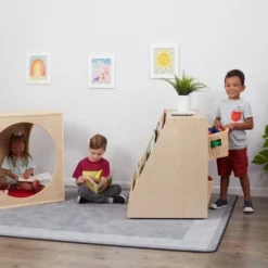 ECR4Kids Birch Book Display Stand with Storage, Wood Shelf Organizer, 5 Shelves & 2 Compartments -My Book Perch Sales Store unnamed file 2478