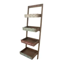 70" Wood 4 Shelf Leaning Shelf Book Shelf Brown - Olivia & May -My Book Perch Sales Store unnamed file 2481
