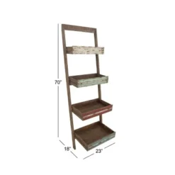 70" Wood 4 Shelf Leaning Shelf Book Shelf Brown - Olivia & May -My Book Perch Sales Store unnamed file 2484
