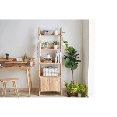 70.75" 3-Tier Stepladder Shelves Storage Cabinet - Ore International Espresso 4 70.75" 3-Tier Stepladder Shelves Storage Cabinet - Ore International Espresso - Image 2