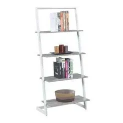 57" Graystone 4 Tier Ladder Bookcase/shelf Faux Birch/White - Breighton Home