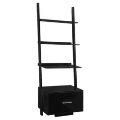 Breighton Home American Heritage Ladder Bookcase with File Drawer - Johar Furniture Black -My Book Perch Sales Store unnamed file 2524