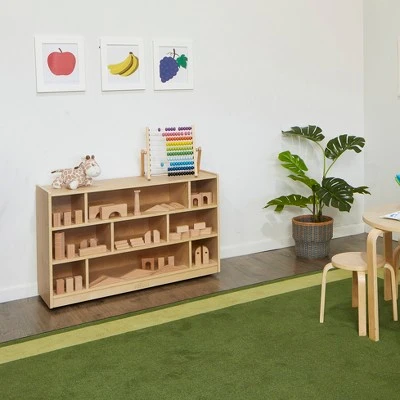 ECR4Kids Birch Medium Cubby Block Storage Unit with Rolling Casters, Kids Mobile Toy Organizer 7 ECR4Kids Birch Medium Cubby Block Storage Unit with Rolling Casters, Kids Mobile Toy Organizer - Image 5