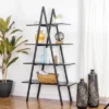 65" 4 Tier Metal and Wooden Leaning Bookcases and Ladder Shelves - Glitzhome Walnut -My Book Perch Sales Store unnamed file 2572