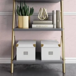 64.13" Nova 4 Shelf Ladder Bookcase Gray - CosmoLiving by Cosmopolitan -My Book Perch Sales Store unnamed file 2645