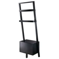 69.36" Bellamy Leaning Shelf with Storage Black - Winsome -My Book Perch Sales Store unnamed file 2704