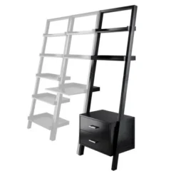69.36" Bellamy Leaning Shelf with Storage Black - Winsome -My Book Perch Sales Store unnamed file 2707