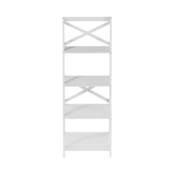Lavish Home 4-Tier Ladder Bookshelf with X-Back Frame – Freestanding Bookcase, White -My Book Perch Sales Store unnamed file 2732