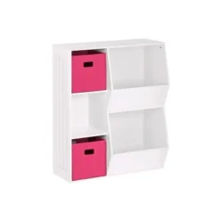 3pc Kids' Floor Cabinet with 2 Bins Set - RiverRidge Home White/hot Pink -My Book Perch Sales Store unnamed file 274