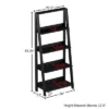 Lavish Home 4-Tier Ladder Bookshelf Freestanding Wooden Bookcase, Black