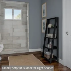 Lavish Home 4-Tier Ladder Bookshelf Freestanding Wooden Bookcase, Black -My Book Perch Sales Store unnamed file 2744