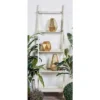 Olivia & May 70" Farmhouse Pine Wood Leaning Shelf White - Olivia & May