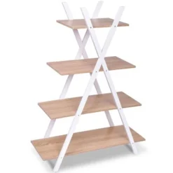 Costway 4-Tier Bookshelf Storage Display Shelves Bookcase Ladder X-Shape -My Book Perch Sales Store unnamed file 2790