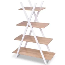 Costway 4-Tier Bookshelf Storage Display Shelves Bookcase Ladder X-Shape -My Book Perch Sales Store unnamed file 2791