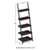 Lavish Home 5-Tier Ladder Bookshelf - Leaning Decorative Shelves, Black -My Book Perch Sales Store unnamed file 2813
