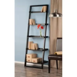 74.65" Bailey Leaning Shelf Black Finish - Winsome