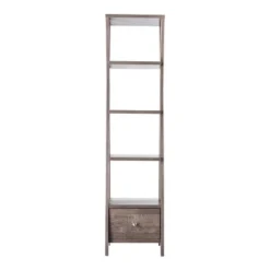 71" Graci 5 Shelf with 1 Drawer Bookcase Walnut Oak - miBasics -My Book Perch Sales Store unnamed file 2838