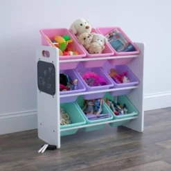 9 Bin Toy Storage Organizer with Chalkboard Side Panel White - Humble Crew -My Book Perch Sales Store unnamed file 285