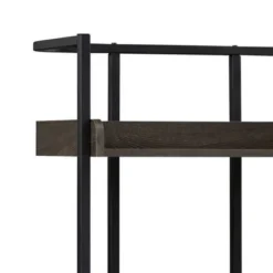 67.5" Bookcase with 4 Tier Storage and Metal Frame Brown/Black - Benzara