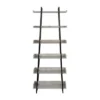 74" 6 Tier Wooden Ladder Storage Bookshelf with Metal Frame Gray/Black - The Urban Port -My Book Perch Sales Store unnamed file 2880