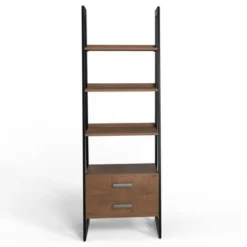 18.5" Hawkins Metal/Wood Ladder Shelf with Storage Walnut - WyndenHall -My Book Perch Sales Store unnamed file 2925