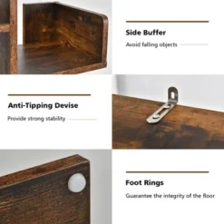 Costway Bookshelf Tree-Shaped Bookcase w/13 Storage Shelf Rustic Industrial Style -My Book Perch Sales Store unnamed file 2970