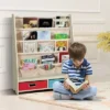 Costway Kids Book Rack Toys Organizer with 4 Sling Bookshelf & 2 Boxes EspressoBeige -My Book Perch Sales Store unnamed file 2972
