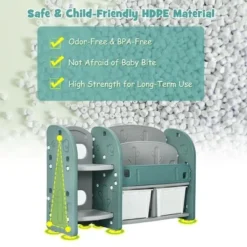 Costway Kids Toy Storage Organizer w/ 2-Tier Bookshelf & Plastic Bins -My Book Perch Sales Store unnamed file 2989