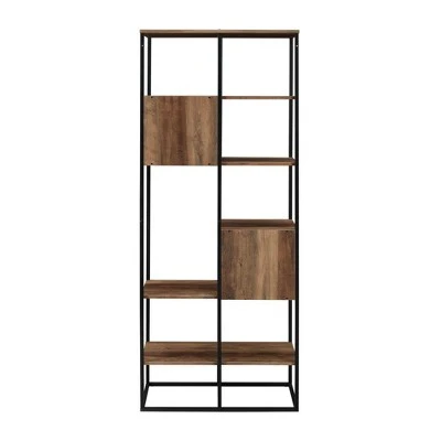 70" Modern Industrial 5 Shelf Bookcase Plant Stand - Saracina Home Gray Wash 7 70" Modern Industrial 5 Shelf Bookcase Plant Stand - Saracina Home Gray Wash - Image 5