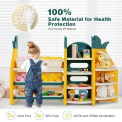 Costway 3-in-1 Kids Toy Storage Organizer Bookshelf Corner Rack w/ Plastic Bins -My Book Perch Sales Store unnamed file 2995