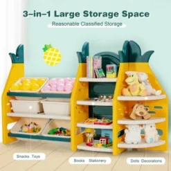 Costway 3-in-1 Kids Toy Storage Organizer Bookshelf Corner Rack w/ Plastic Bins -My Book Perch Sales Store unnamed file 2997